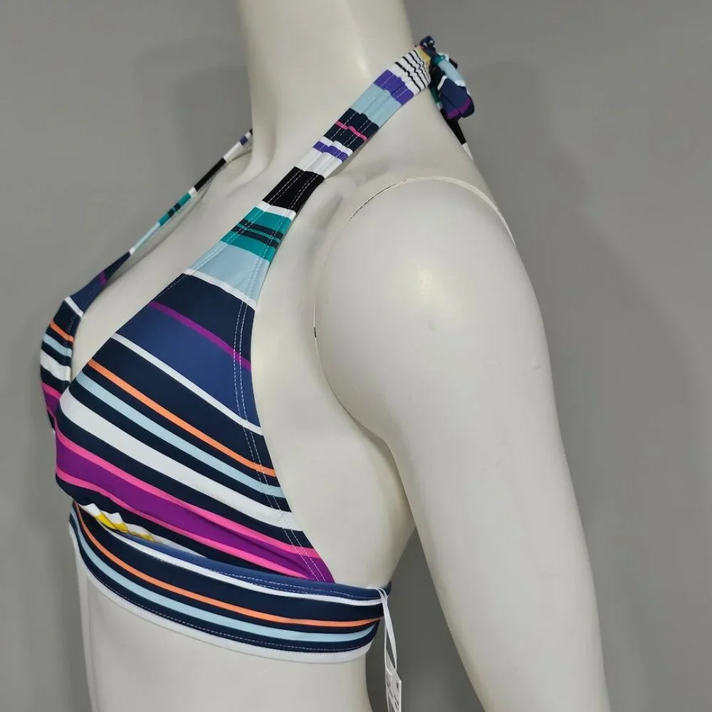 Anne Cole Marilyn Striped Halter Bikini Top